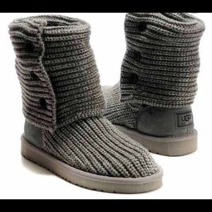 Gray Knit Ugg Boots